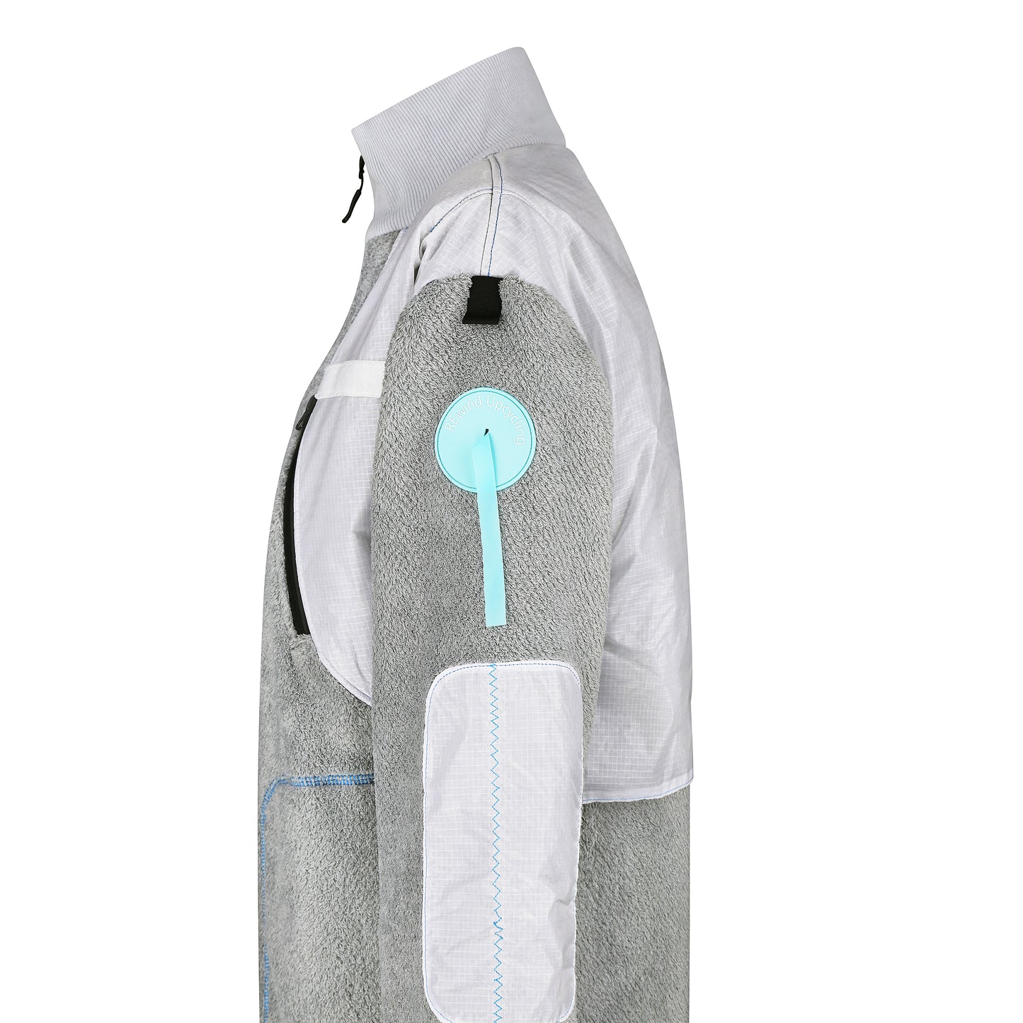 Best fleece jacket design with used white sail fabric!