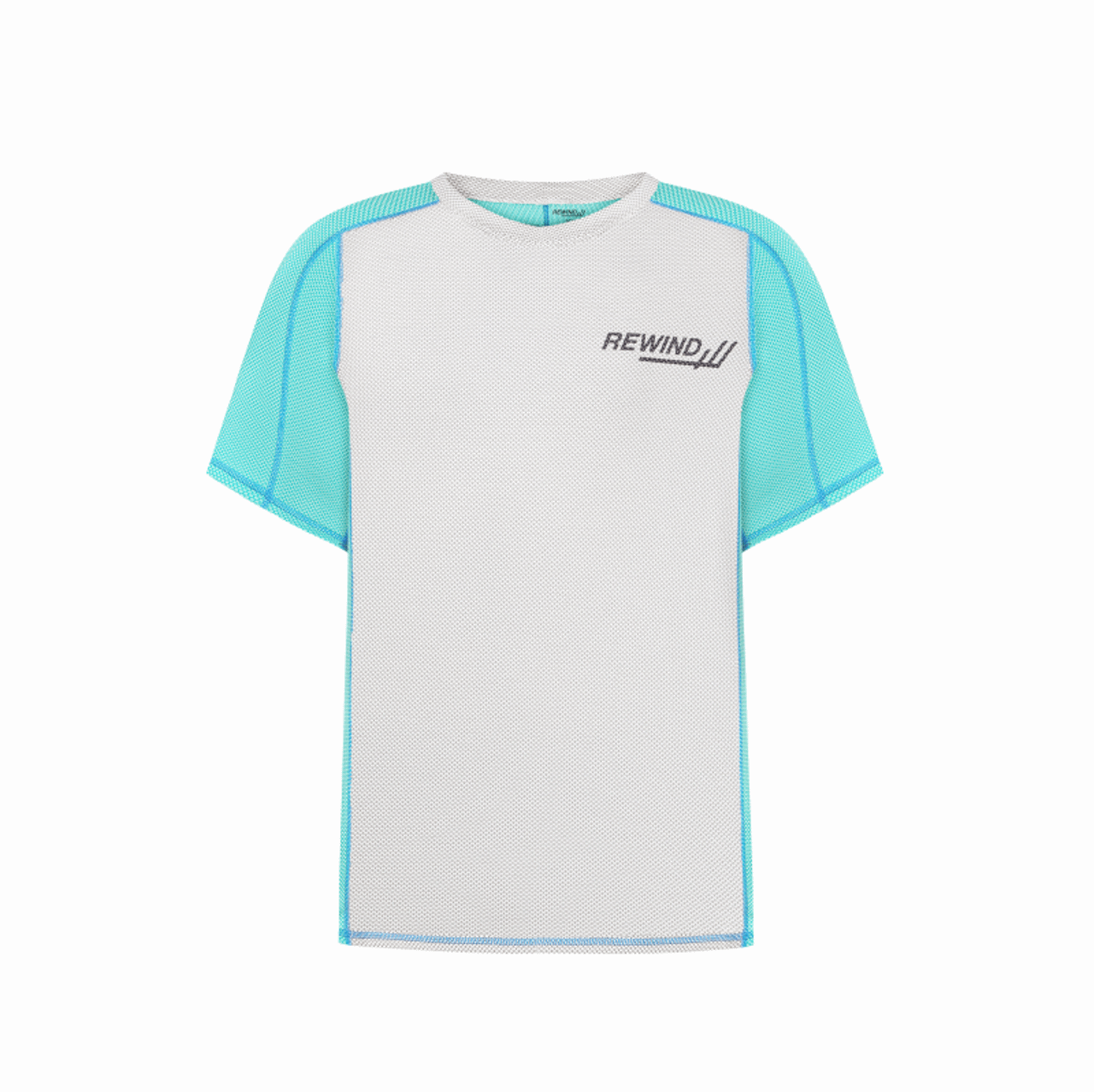 White & blue/green cooling T-shirt for men from REwind