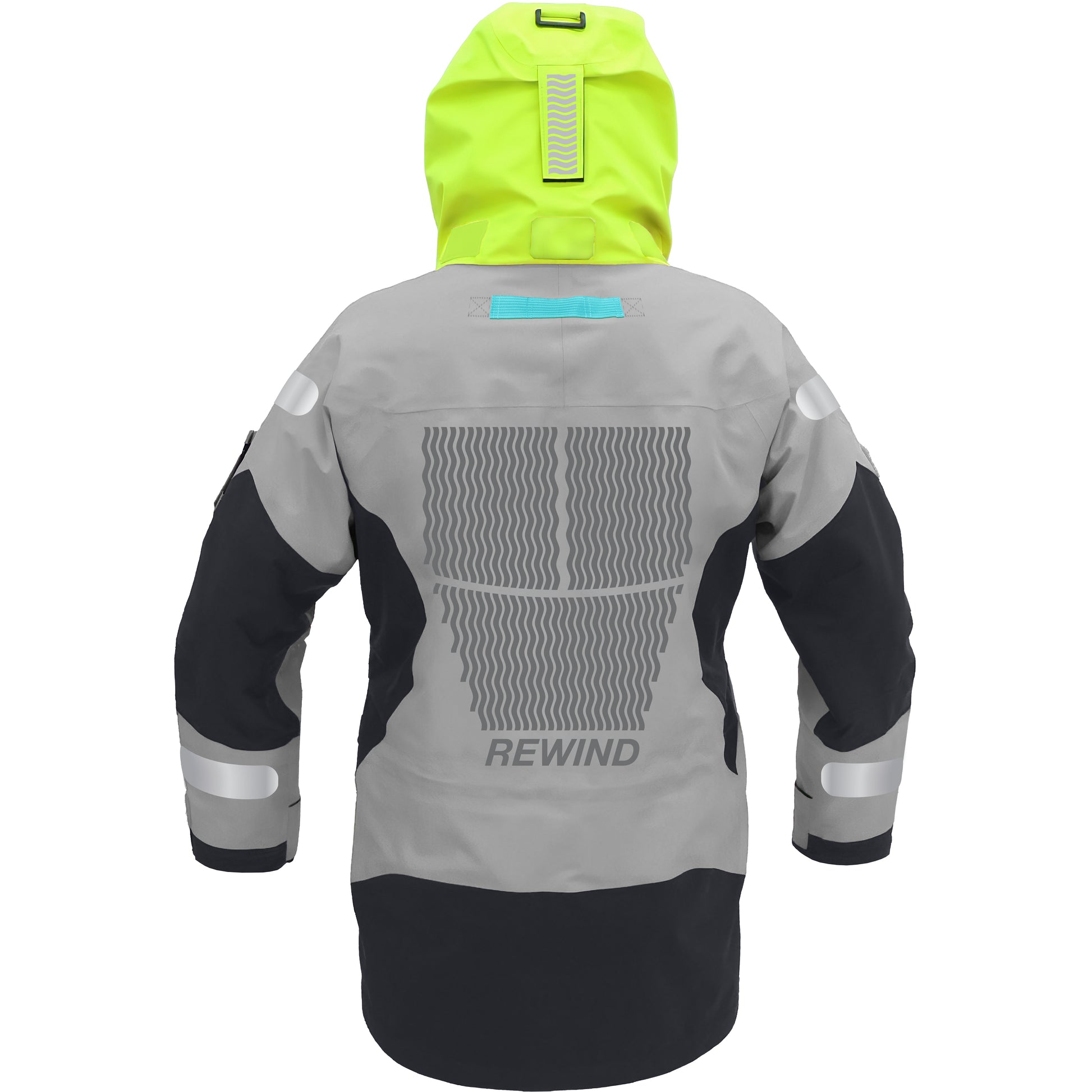 Offshore Yacht Jacket GRAY - sailing ocean jacket. Outfit yacht clothes from REwind. Back view