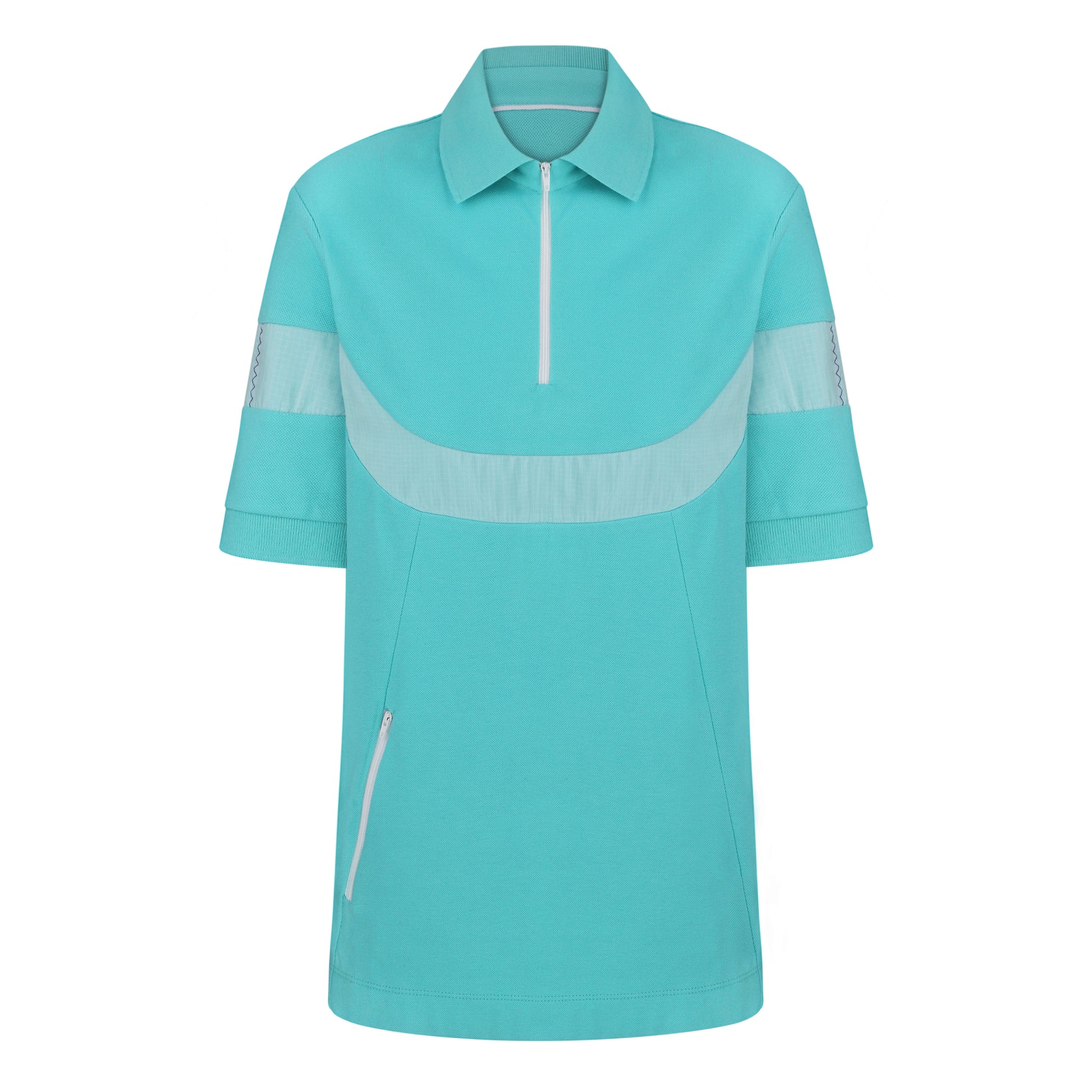 Green/Blue Polo with short sleeves & pockets. Made in Ukraine