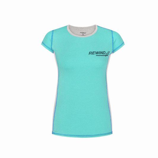 White & blue/green cooling T-Shirt for women from REwind