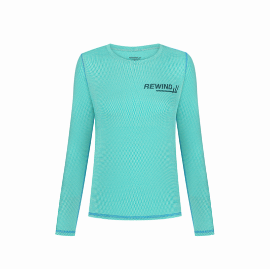 Green/blue long sleeves cooling shirt for women from REwind