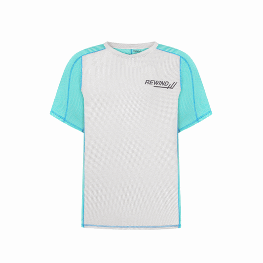White & blue/green cooling T-shirt for men from REwind