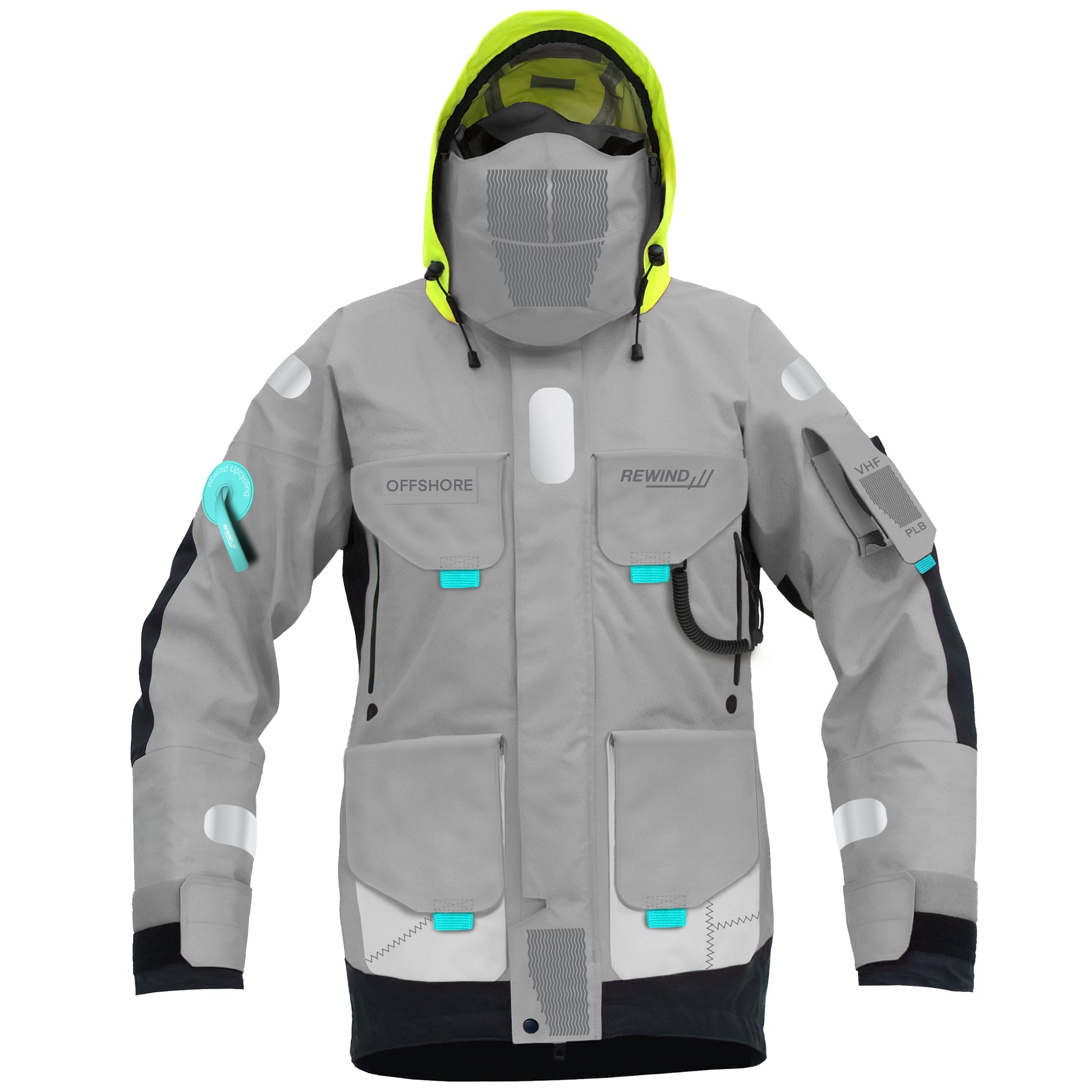 Offshore Yacht Jacket GRAY - sailing ocean jacket. Outfit yacht clothes from REwind