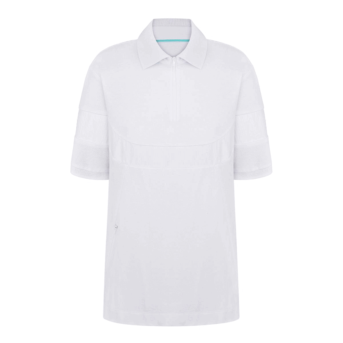 White polo shirt with short sleeves & pockets